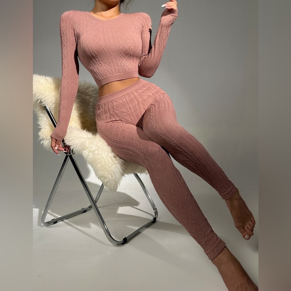 Crop Long Tee & Leggings Lounge Set